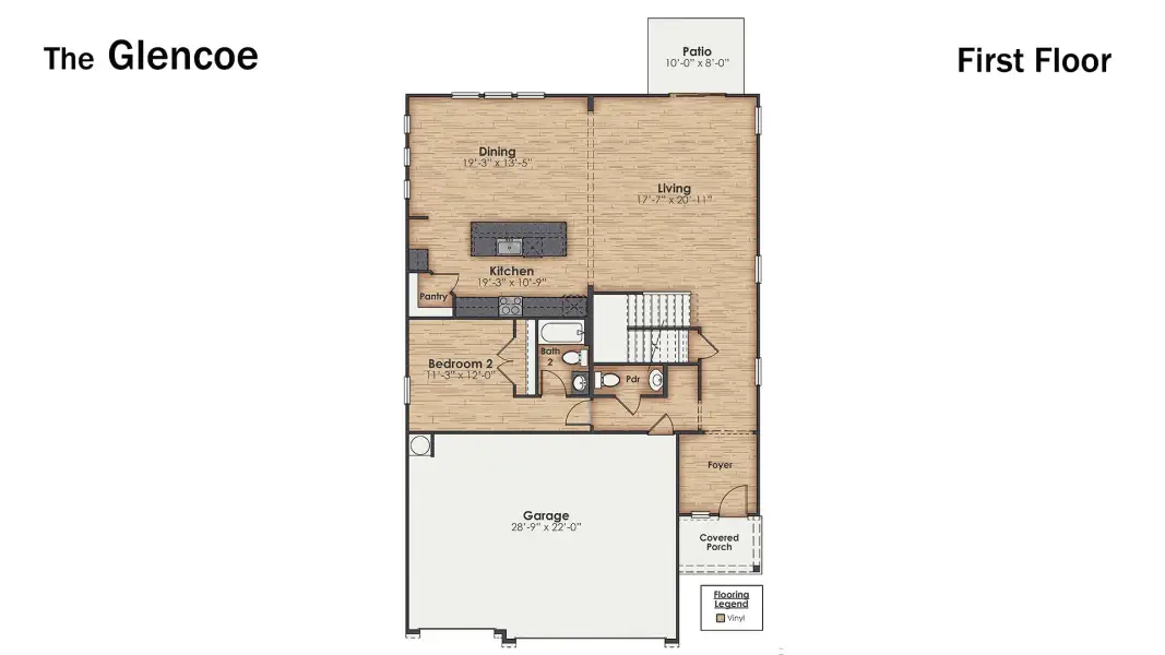 2D floor plan layout of this home in Magnolia Ridge at Blake Farm, Wilmington, NC (Image 5). 2D floor plan layout of this home in Magnolia Ridge at Blake Farm, Wilmington, NC (Image 5).