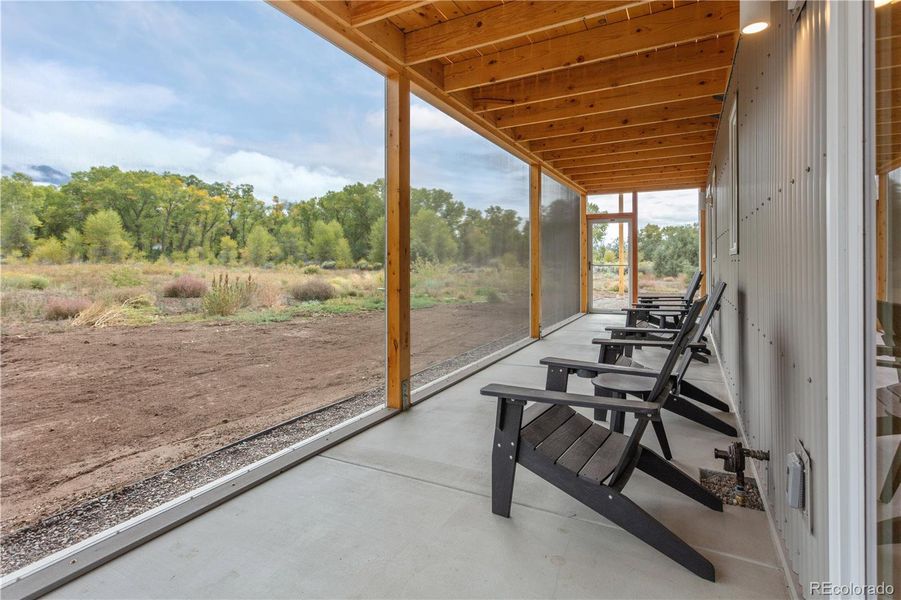 Eastern views from scene-in porch of Unit 1.