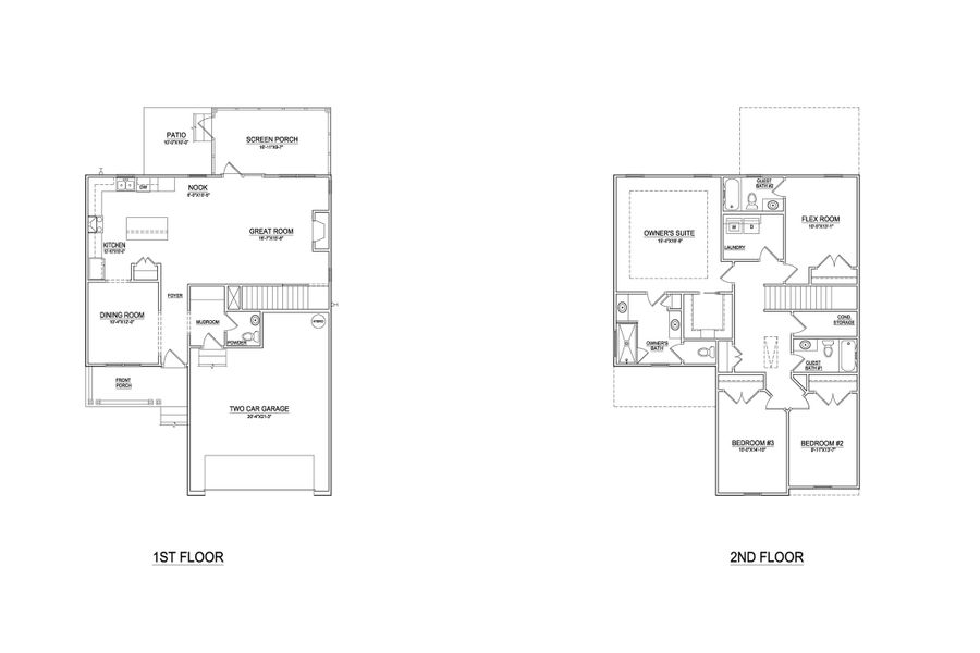 2D floor plan layout of this home in Carolina Creek, Hampstead, NC (Image 5).