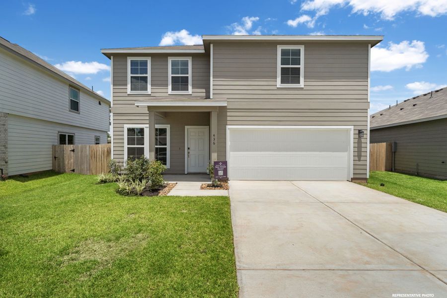 A house with a garage.