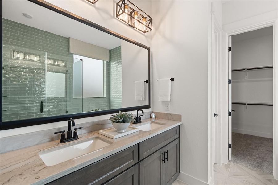 *Model Representation - Owner's private bath with double vanity