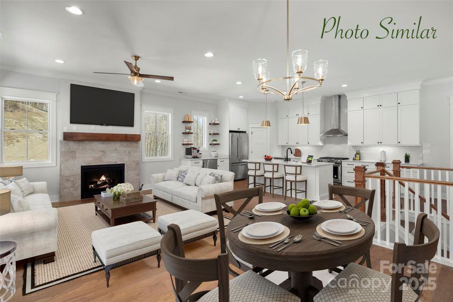 Furnished interior view inside a new home in , Hendersonville (Image 9).