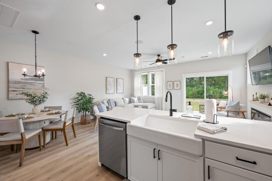 Furnished interior view inside a new home in Windward Townes, Goose Creek (Image 6). Furnished interior view inside a new home in Windward Townes, Goose Creek (Image 6).
