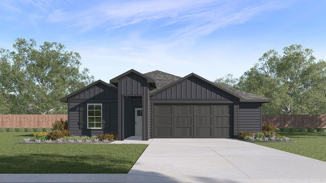 Front exterior of a new home in , Kyle, TX, highlighting curb appeal (Image 4).
