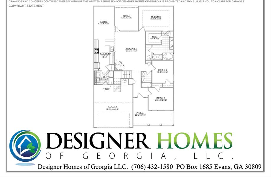 2D floor plan layout for the Jamaican by Designer Homes of Georgia in Austin Heights, North Augusta, SC (Image 2). 2D floor plan layout for the Jamaican by Designer Homes of Georgia in Austin Heights, North Augusta, SC (Image 2).