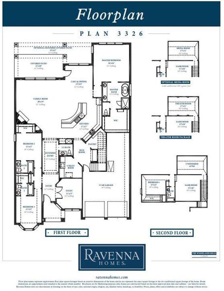 2D floor plan layout of this home in Bridgeland 60′, Cypress, TX (Image 5).