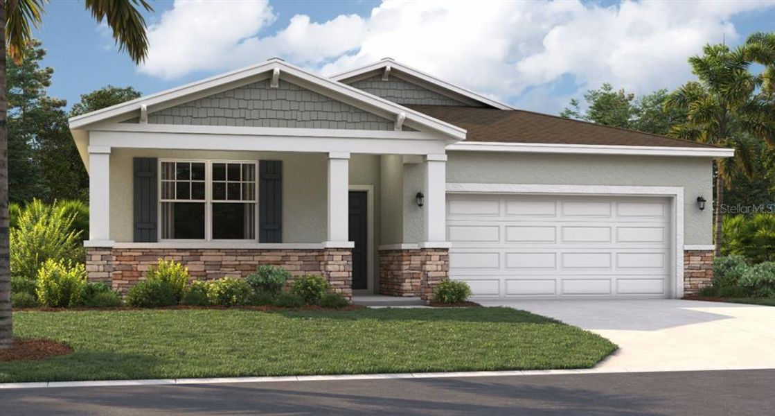Front exterior of a new home in Hidden Cove, Eustis, FL, highlighting curb appeal (Image 1). Front exterior of a new home in Hidden Cove, Eustis, FL, highlighting curb appeal (Image 1).