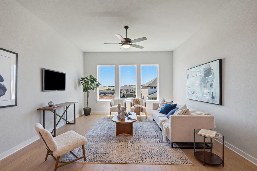 Furnished interior view inside a new home in Park Collection at Lariat, Liberty Hill (Image 32). Furnished interior view inside a new home in Park Collection at Lariat, Liberty Hill (Image 32).