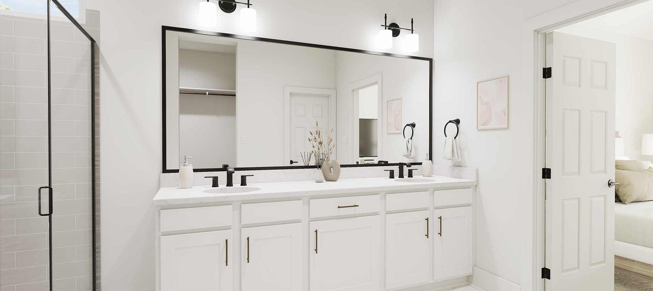 Representative furnished interior of a home built from the The Cherry Blossom by David Weekley Homes in Flat Creek, Castroville (Image 4). Representative furnished interior of a home built from the The Cherry Blossom by David Weekley Homes in Flat Creek, Castroville (Image 4).