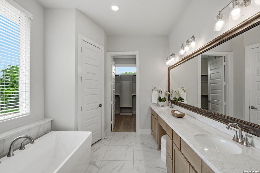 Furnished interior view inside a new home in Potranco Oaks, Castroville (Image 18).