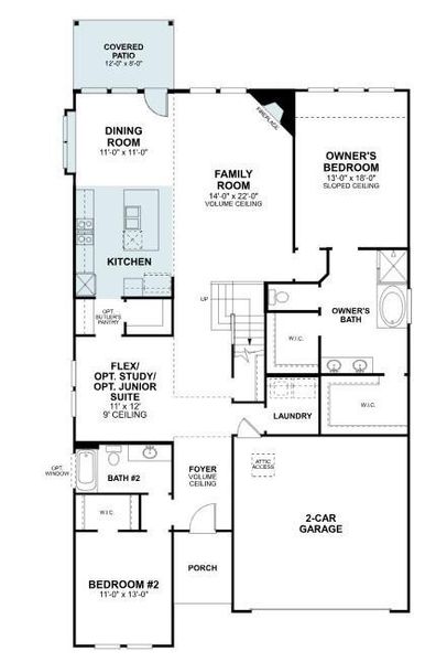 2D floor plan layout of this home in Lily Creek at Sutton Fields, Aubrey, TX (Image 3).