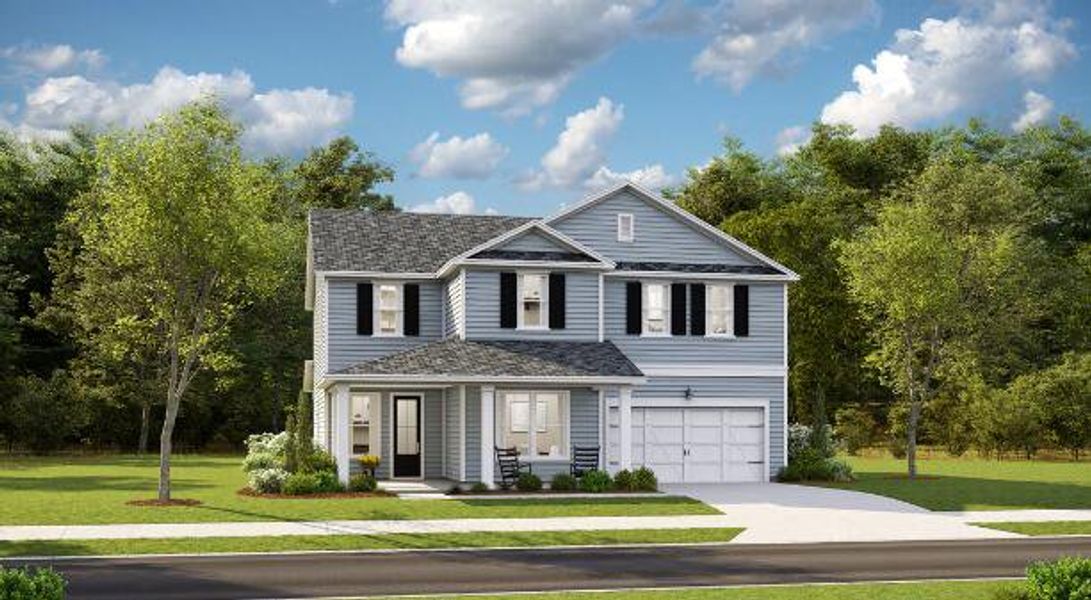 Front exterior of a new home in Carnes Crossroads: Coastal Collection, Summerville, SC, highlighting curb appeal (Image 16).