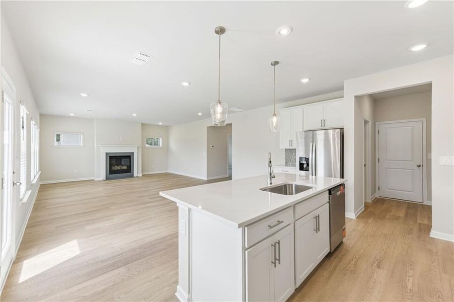 Furnished interior view inside a new home in Parkside at Grayson, Grayson (Image 7).