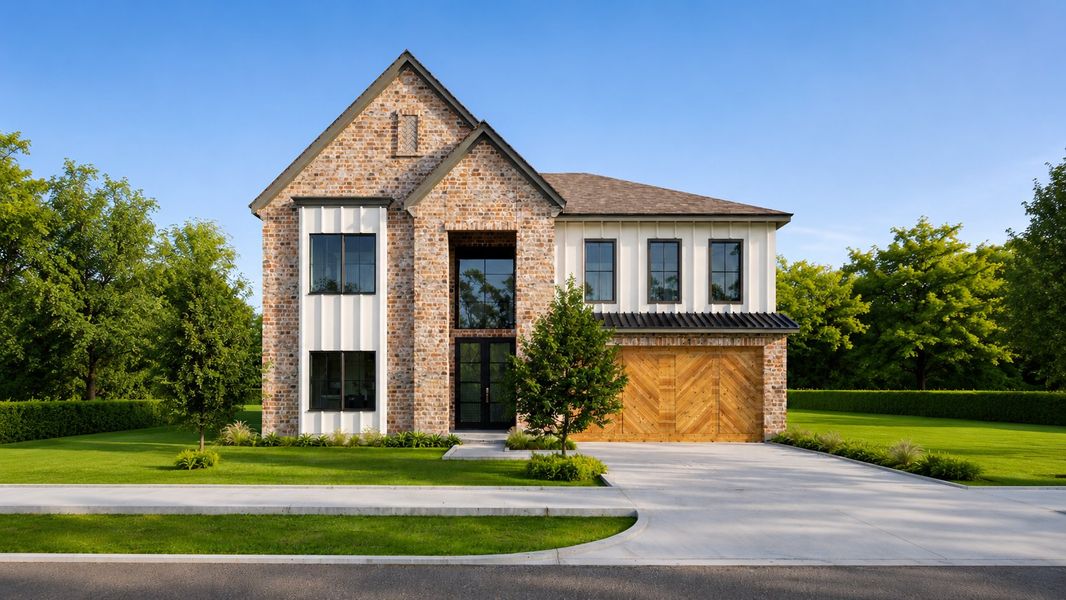 Front exterior of a new home in Garden Oaks and Oak Forest, Houston, TX, highlighting curb appeal (Image 1). Front exterior of a new home in Garden Oaks and Oak Forest, Houston, TX, highlighting curb appeal (Image 1).