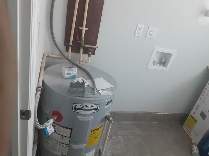 Upstairs with hot water heater