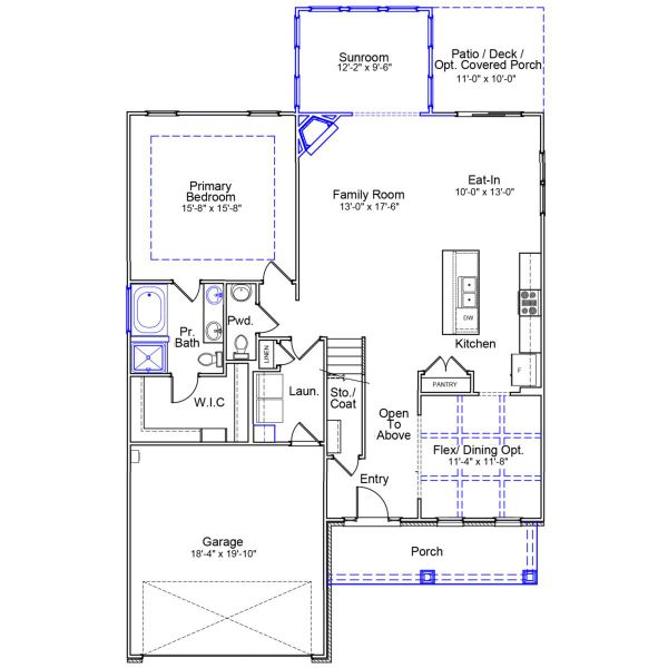 2D floor plan layout of this home in Hendrix Farms, Lexington, SC (Image 5).