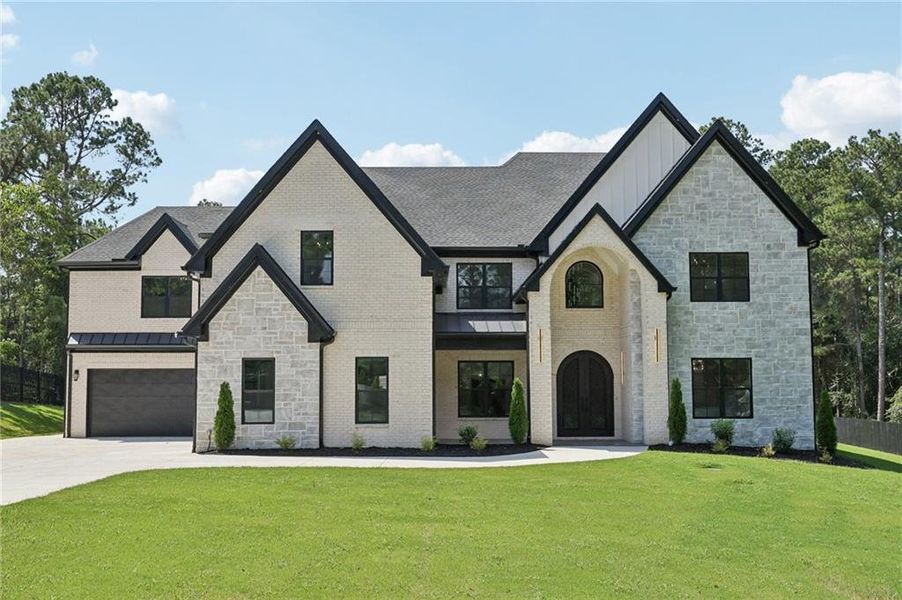 Front exterior of a new home in , Hoschton, GA, highlighting curb appeal (Image 25). Front exterior of a new home in , Hoschton, GA, highlighting curb appeal (Image 25).