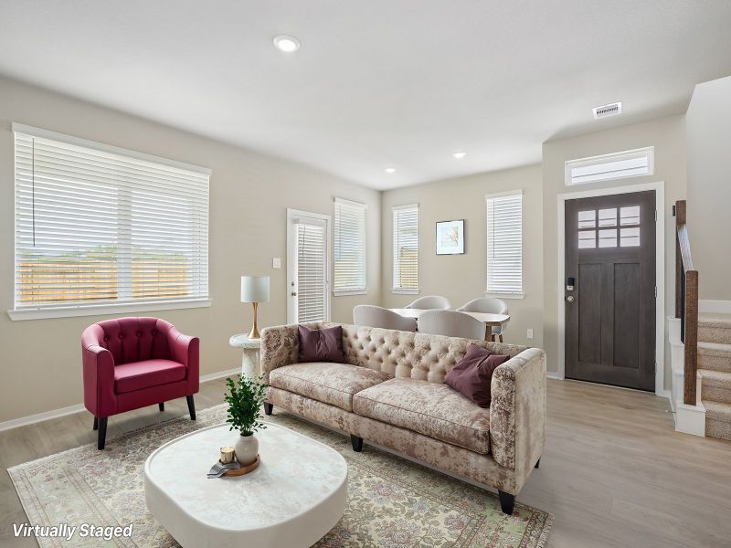 Furnished interior view inside a new home in Parkway Commons - City Series, Missouri City (Image 4). Furnished interior view inside a new home in Parkway Commons - City Series, Missouri City (Image 4).