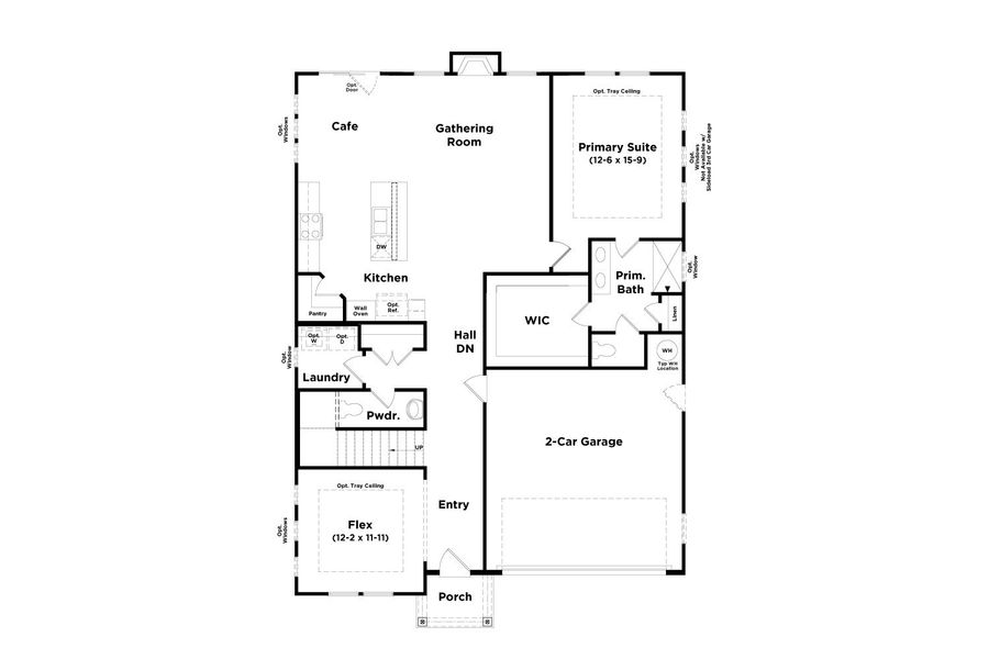 2D floor plan layout for the Greenwich by DRB Homes in The Park at Brighton, Locust Grove, GA (Image 3).