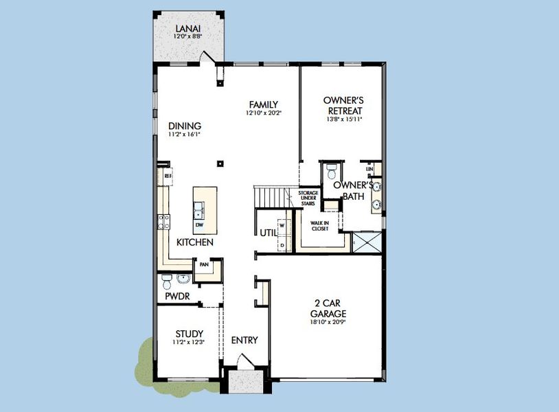 2D floor plan layout for the The Burgert by David Weekley Homes in Southwind – Classic Series, Plant City, FL (Image 5). 2D floor plan layout for the The Burgert by David Weekley Homes in Southwind – Classic Series, Plant City, FL (Image 5).
