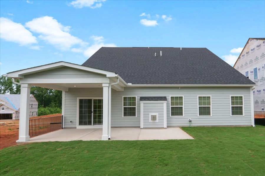 Exterior details and patio area of a home in Canterbrook Farms, Fountain Inn (Image 2).