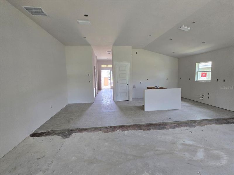 living room and kitchen view
