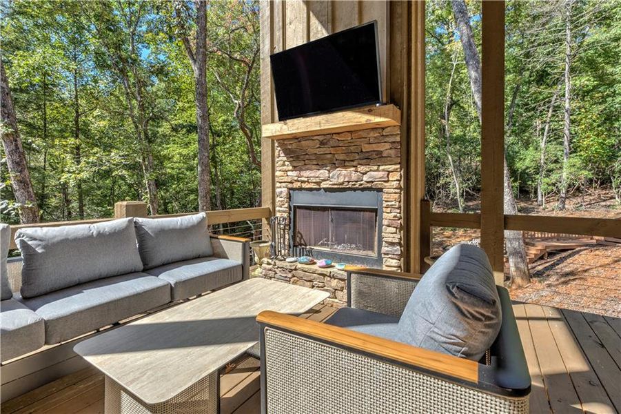 Exterior details and patio area of a home in , Cherry Log (Image 21). Exterior details and patio area of a home in , Cherry Log (Image 21).