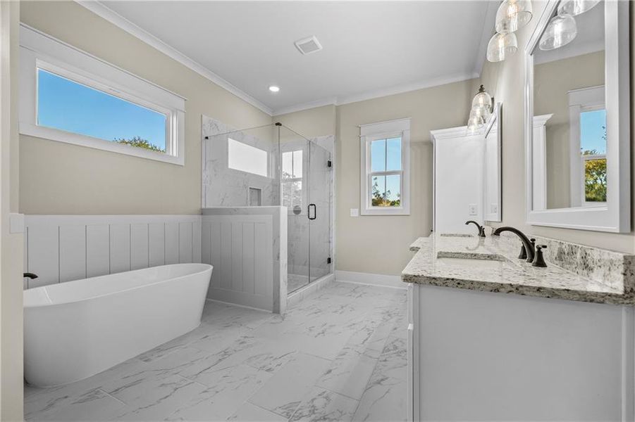 Furnished interior view inside a new home in , Monroe (Image 40).