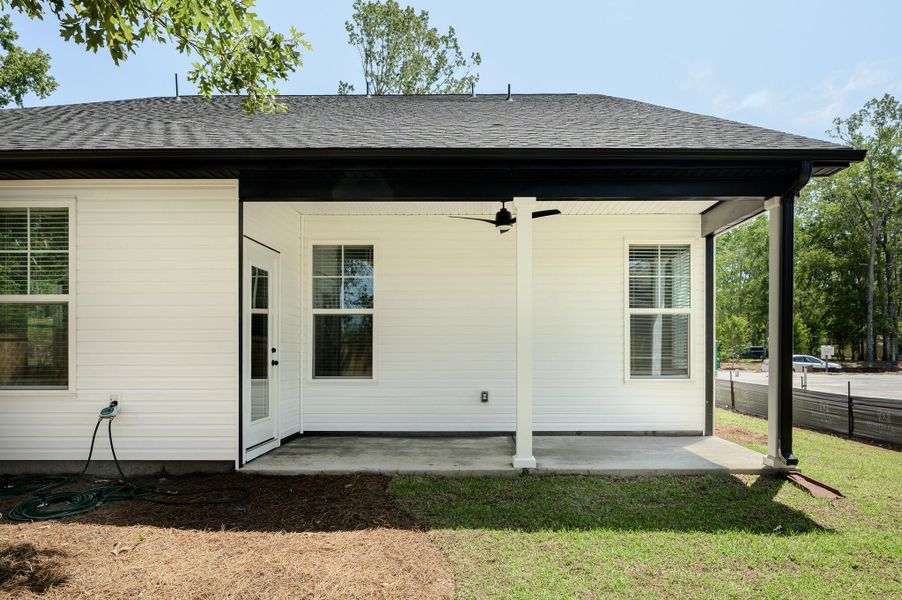 Exterior details and patio area of a home in Indigo Place, North Charleston (Image 3).