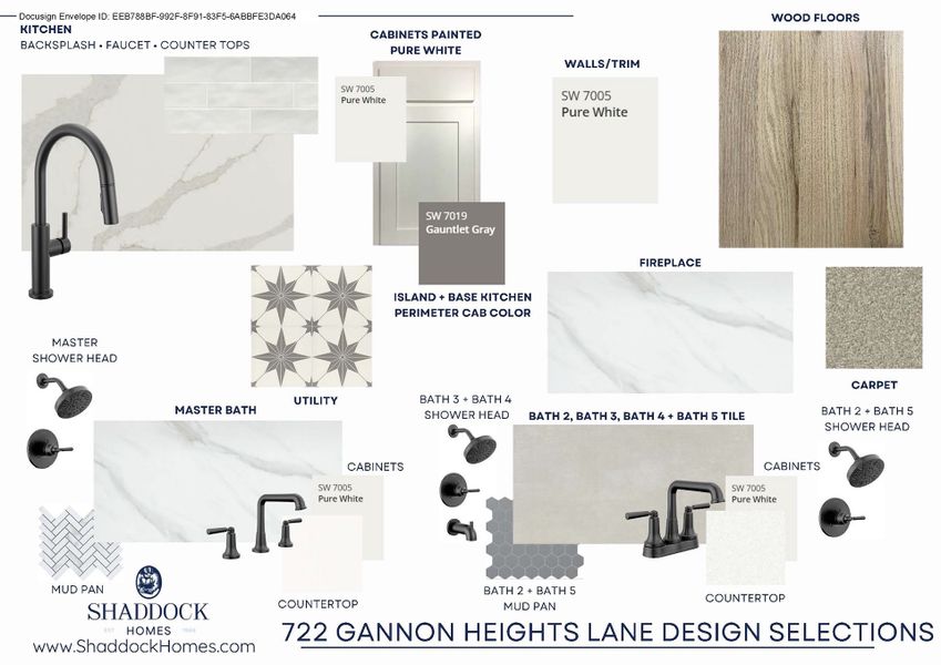 Sample of building materials used in homes in Estates at Rockhill, Frisco (Image 3).