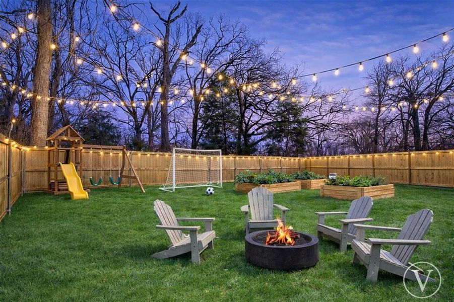 Fenced & sodded back yard!