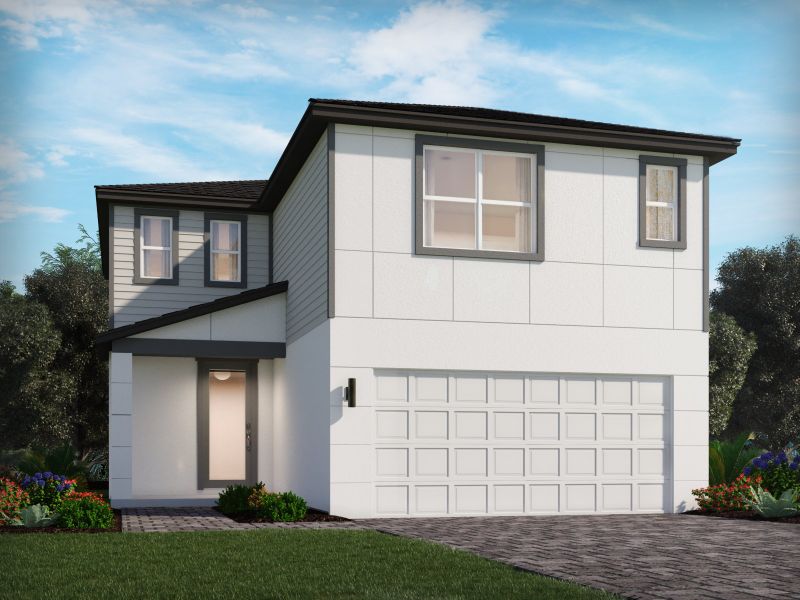 Representative exterior photo of a completed home built from the Zion by Meritage Homes in The Reserve at Hammock Oaks - Classic Series, Lady Lake, FL (Image 10). Representative exterior photo of a completed home built from the Zion by Meritage Homes in The Reserve at Hammock Oaks - Classic Series, Lady Lake, FL (Image 10).