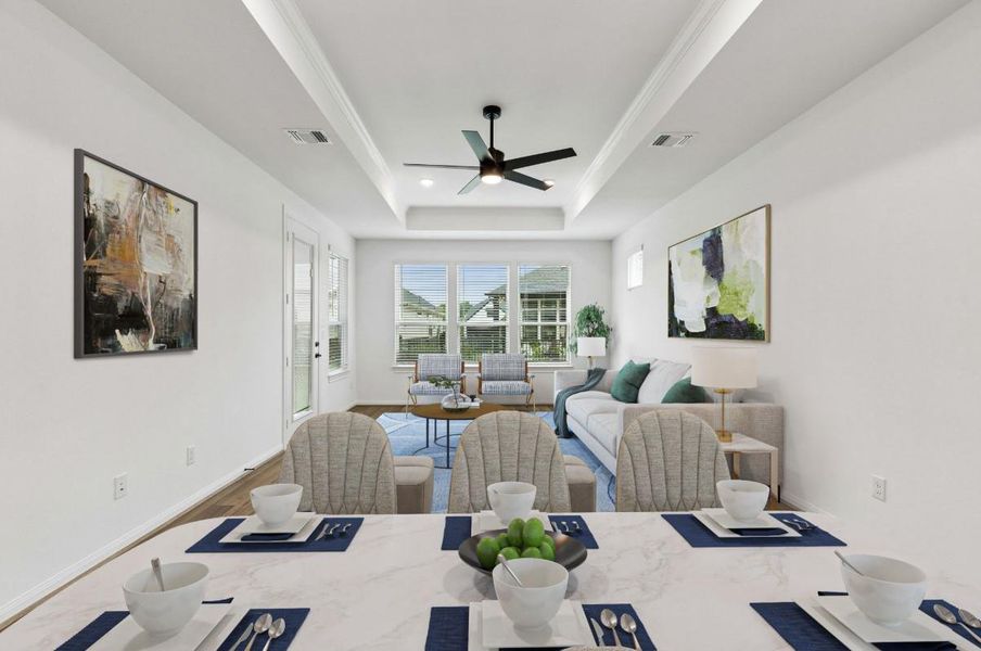 Furnished interior view inside a new home in Del Webb in Chambers Creek, Willis (Image 15).