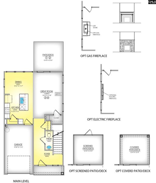 2D floor plan layout of this home in Blythewood Farms, Blythewood, SC (Image 3). 2D floor plan layout of this home in Blythewood Farms, Blythewood, SC (Image 3).