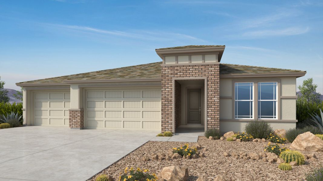 Representative exterior photo of a completed home built from the Cardinal by Taylor Morrison in Combs Ranch Journey Collection, San Tan Valley, AZ (Image 4).