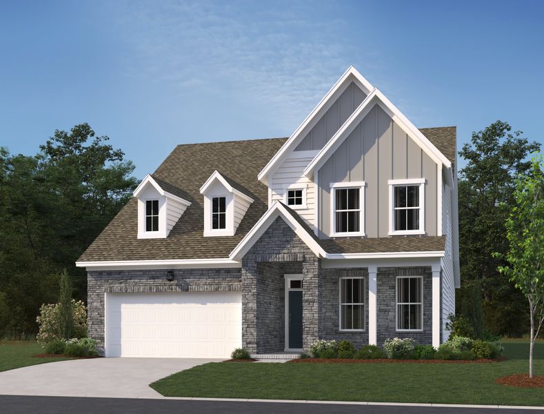 Representative exterior photo of a completed home built from the Winters by Ashton Woods in Ascent at Arbor Ridge, La Vergne, TN (Image 18). Representative exterior photo of a completed home built from the Winters by Ashton Woods in Ascent at Arbor Ridge, La Vergne, TN (Image 18).