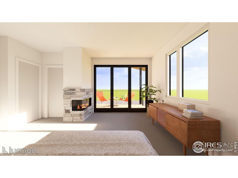 Large Primary Bedroom Suite  With A Covered Deck With Mountain And Back Range Views, Large Closet And Spa Bath. Primary Bedroom Fireplace Is No Longer Being Offered.