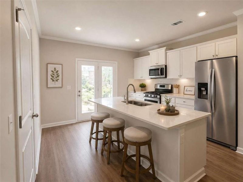 Furnished interior view inside a new home in Townes at Asbury, Hapeville (Image 8). Furnished interior view inside a new home in Townes at Asbury, Hapeville (Image 8).
