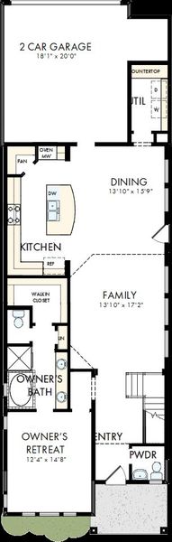 2D floor plan layout of this home in Walsh Cottage, Fort Worth, TX (Image 2). 2D floor plan layout of this home in Walsh Cottage, Fort Worth, TX (Image 2).