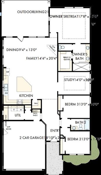 2D floor plan layout of this home in Riceland - Enclave Collection, Mont Belvieu, TX (Image 2). 2D floor plan layout of this home in Riceland - Enclave Collection, Mont Belvieu, TX (Image 2).