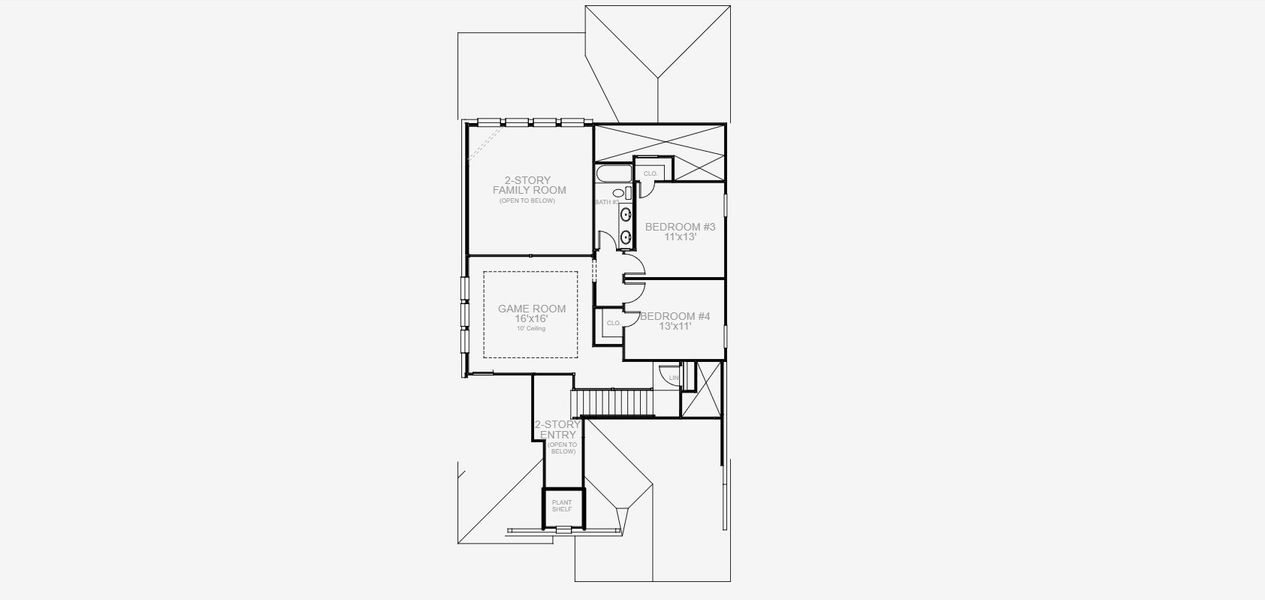 2D floor plan layout for the 2594W by Perry Homes in Santa Rita Ranch Tierra Rosa, Liberty Hill, TX (Image 5).