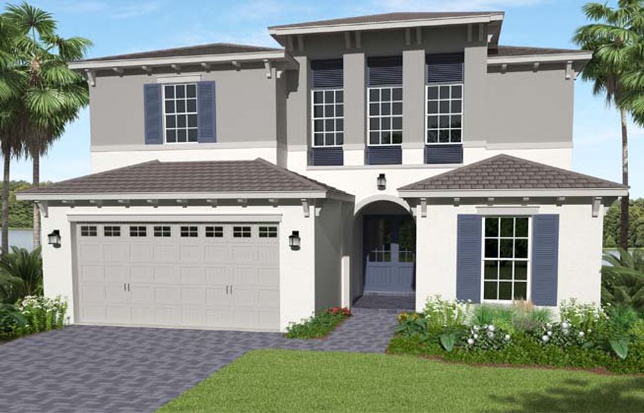 Representative exterior photo of a completed home built from the Birchwood Grand by Minto Communities in Westlake, Loxahatchee, FL (Image 1). Representative exterior photo of a completed home built from the Birchwood Grand by Minto Communities in Westlake, Loxahatchee, FL (Image 1).