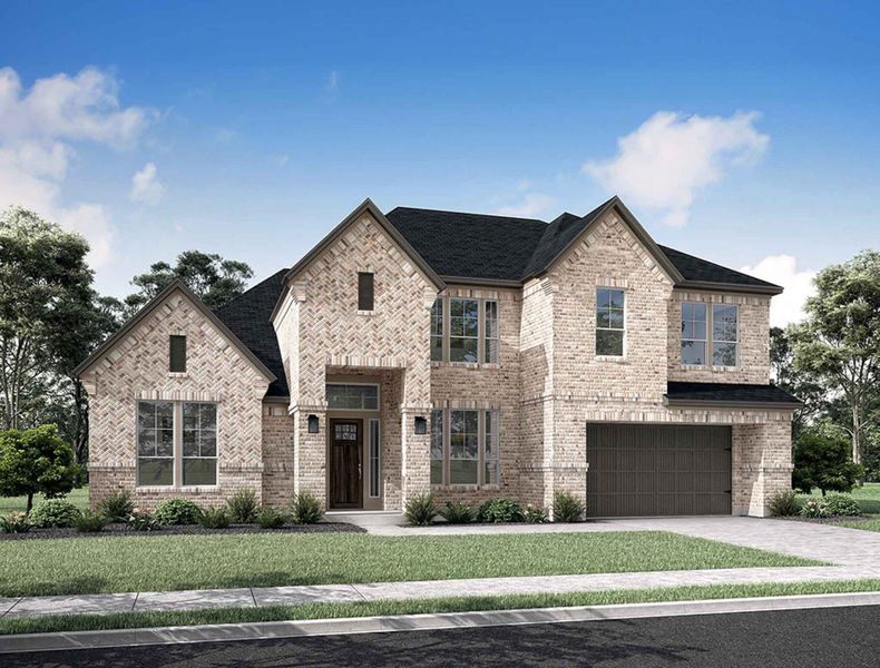 Representative exterior photo of a completed home built from the Savoy by Tri Pointe Homes in Harvest Green, Richmond, TX (Image 22).