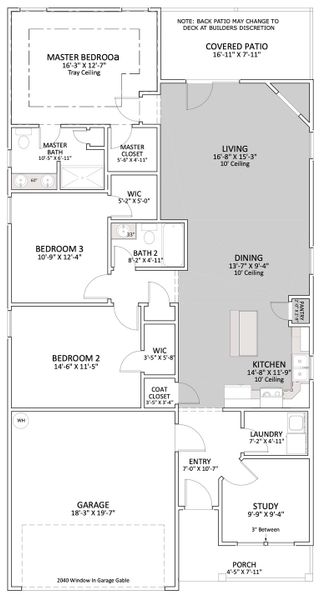 2D floor plan layout for the Fairview by Enchanted Homes in Cleveland Meadows, Spartanburg, SC (Image 2). 2D floor plan layout for the Fairview by Enchanted Homes in Cleveland Meadows, Spartanburg, SC (Image 2).