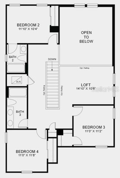 2D floor plan layout of this home in Westview, Poinciana, FL (Image 3).