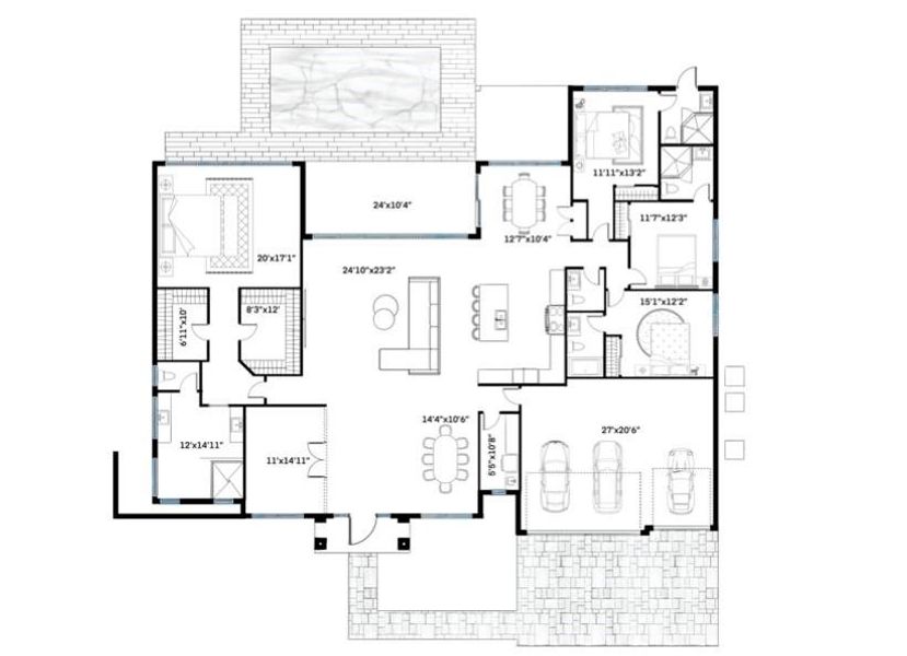 2D floor plan layout of this home in , Fort Lauderdale, FL (Image 2).