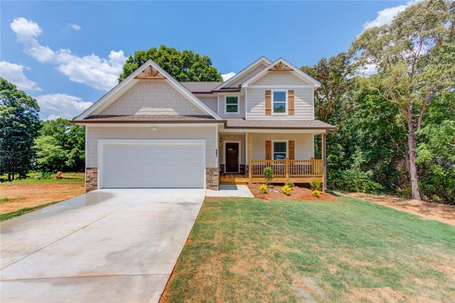 Front exterior of a new home in , Lula, GA, highlighting curb appeal (Image 1). Front exterior of a new home in , Lula, GA, highlighting curb appeal (Image 1).