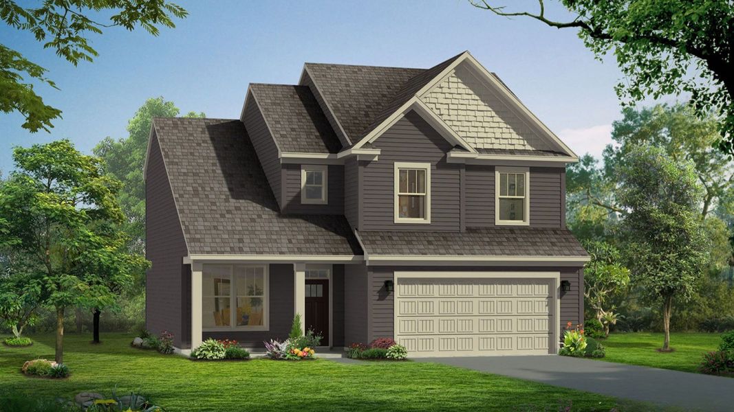 Representative exterior photo of a completed home built from the Cameron by DRB Homes in Fox Hollow, Spartanburg, SC (Image 2). Representative exterior photo of a completed home built from the Cameron by DRB Homes in Fox Hollow, Spartanburg, SC (Image 2).