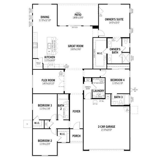 2D floor plan layout of this home in Miravida, Surprise, AZ (Image 2).