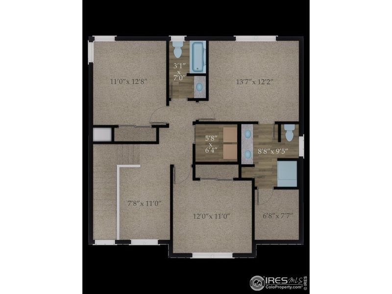 2D floor plan layout of this home in Wilson Commons, Loveland, CO (Image 4). 2D floor plan layout of this home in Wilson Commons, Loveland, CO (Image 4).